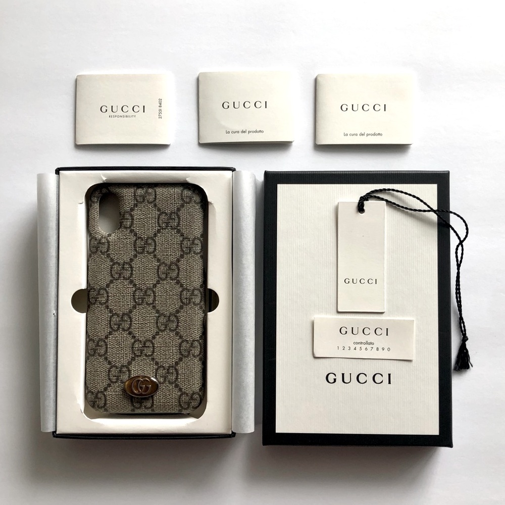 Authentic Gucci GG Logo iPhone X/XS Cellphone Case